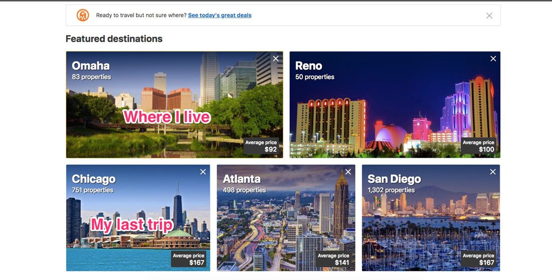 personalized recommendation of various travel places