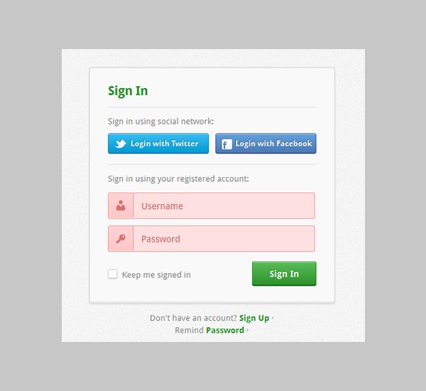 an example of a social media sign-up