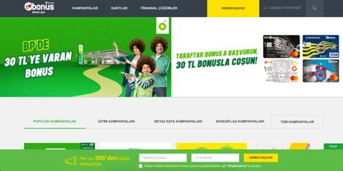 screenshot of the first variation of A/B Test by Garanti Bank