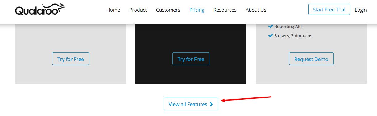 sceenshot of the pricing page of Qualaroo