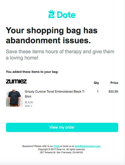 shipping cart issues on
doteshopping store