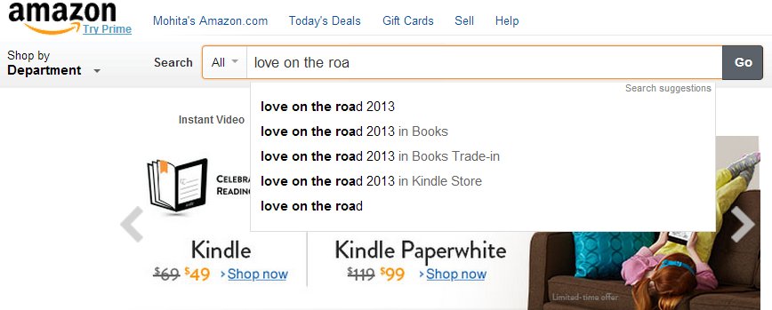 Amazon search auto-completes all queries Strong search